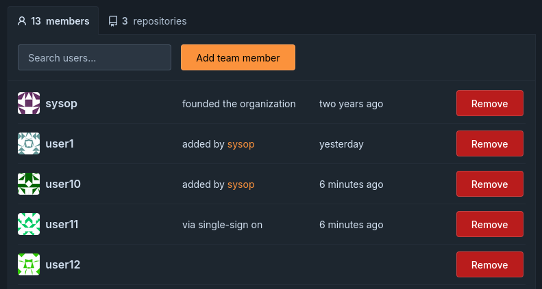 mock UI showing provenance for team memberships
